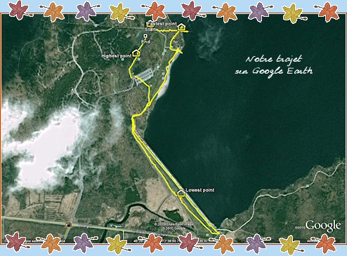notre trajet sur Google Earth