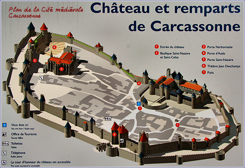 plan de la cit de Carcassonne