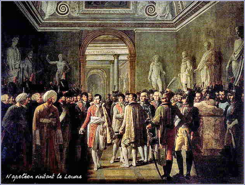 Napolon visitant le Louvre