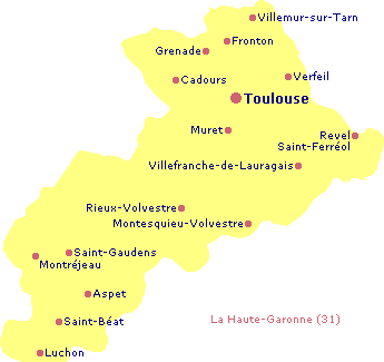 carte de la Haute-Garonne (31)
